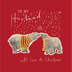 Woodmansterne Two Bears Husband Christmas Card image 0