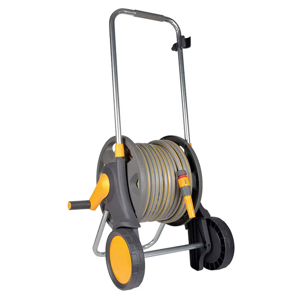 Hozelock Assembled 60m Hose Cart with 50m of 12.5mm hose & nozzle (Large Wheels) image 2