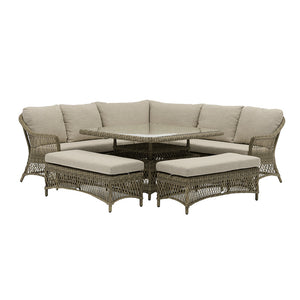Bramblecrest RHS Rosemoor Rattan Modular Curved Corner Sofa Set with Square Dual Height Table image 5