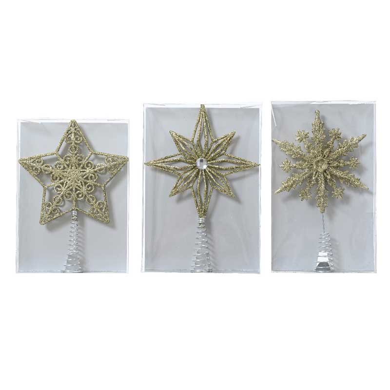 Decoris Gold Glitter Tree Topper (Assorted Designs) image 0