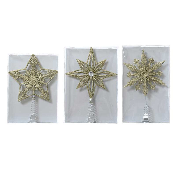 Decoris Gold Glitter Tree Topper (Assorted Designs) image 1