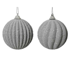 Decoris Foam Bauble with Glitter Beads in Silver (Assorted Designs) image 0