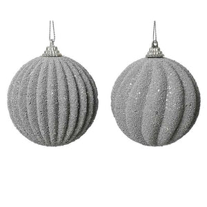 Decoris Foam Bauble with Glitter Beads in Silver (Assorted Designs) image 0