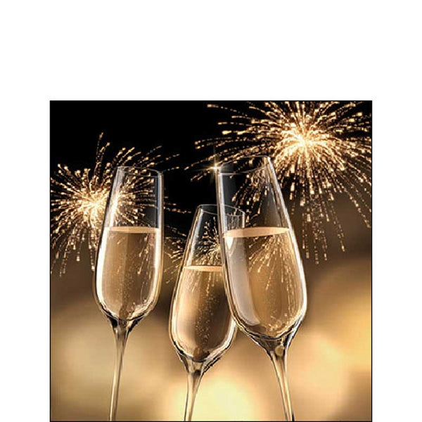 Ambiente Paper Cocktail Napkins - Gold Celebration (Pack of 20) image 0
