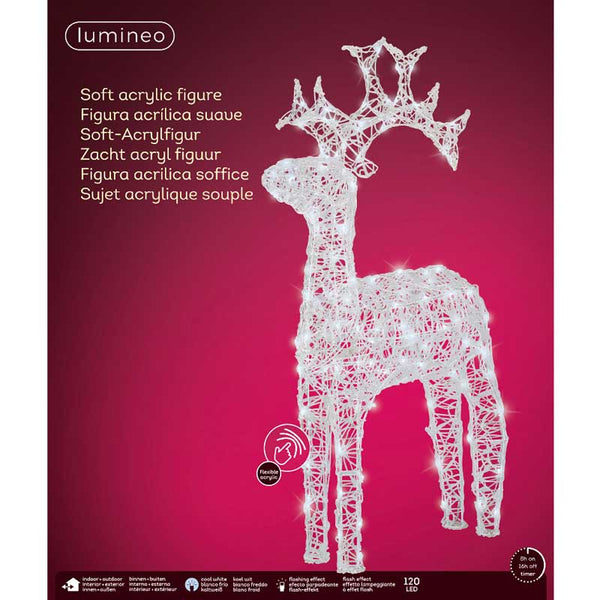 Lumineo LED Flashing Acrylic Deer - Cool White image 4