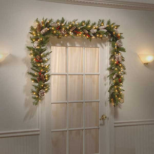 National Tree Frosted Berry Christmas Garland with LED Lights image 1