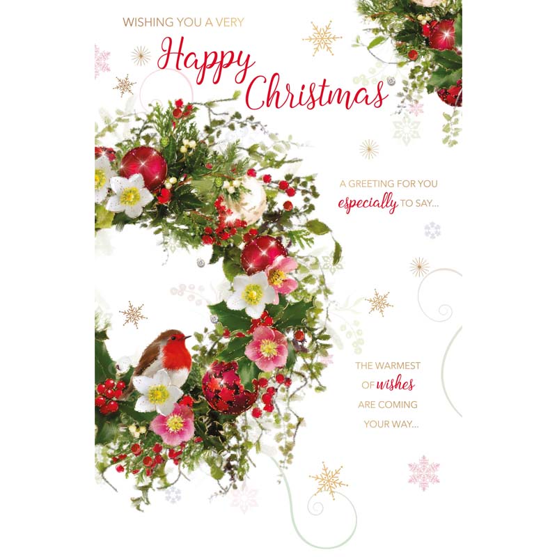 Words N Wishes Christmas Wreath Christmas Card image 0