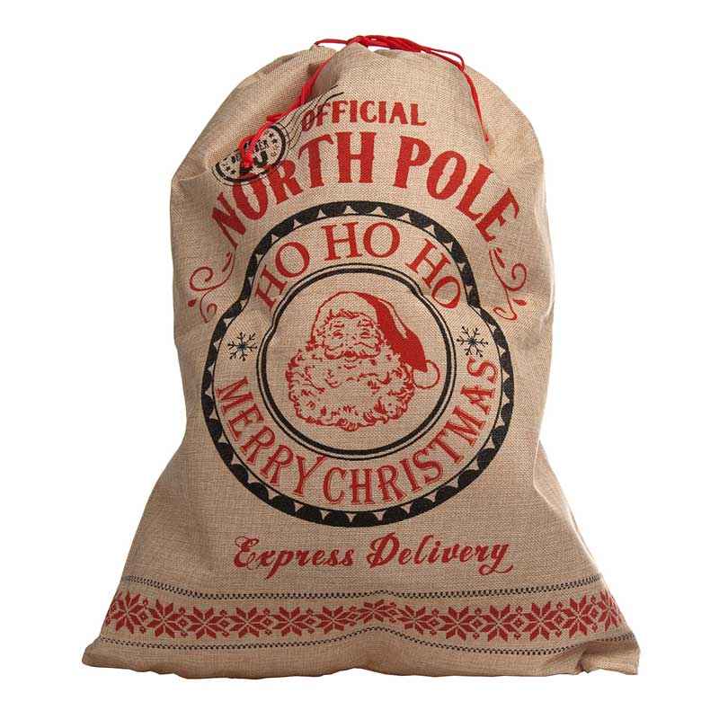 Festive Official North Pole Hessian Sack image 0