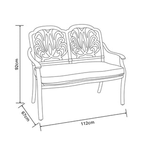 Hartman Amalfi High Back Bench in Bronze with Amber Cushion image 5