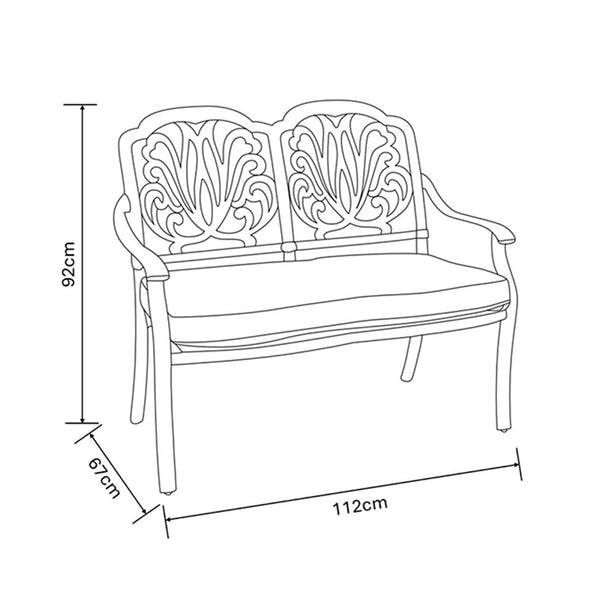 Hartman Amalfi High Back Bench in Bronze with Amber Cushion image 5