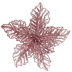 Everlands Pink Glitter Poinsettia Clip image 1