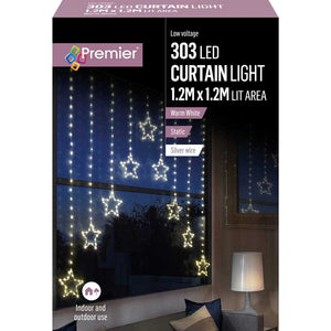 Premier LED Star Curtain Lights - Warm White image 1