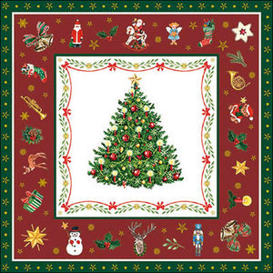 Ambiente Paper Napkins - Red Christmas Evergreen (Pack of 20) image 0