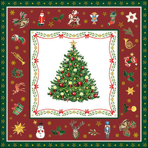 Ambiente Paper Napkins - Red Christmas Evergreen (Pack of 20) image 0