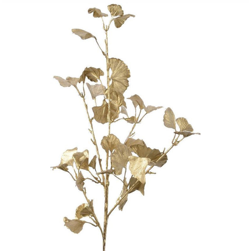 Decoris Antique Matt Gold Metallic Pes Ginko Leaf Spray (72cm) image 0