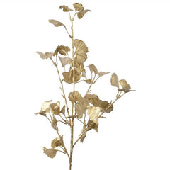 Decoris Antique Matt Gold Metallic Pes Ginko Leaf Spray (72cm) image 0