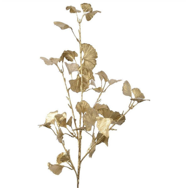 Decoris Antique Matt Gold Metallic Pes Ginko Leaf Spray (72cm) image 0