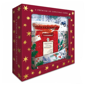 Christmas Post Premium 3D Christmas Cards (Pack of 5)