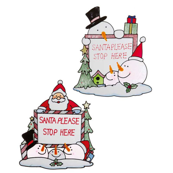 Premier Santa Stop Here Window Sticker (Assorted Designs) image 0