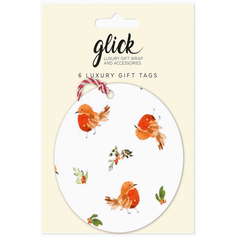 Glick Resplendent Robins Gift Tags (Pack of 6) image 0
