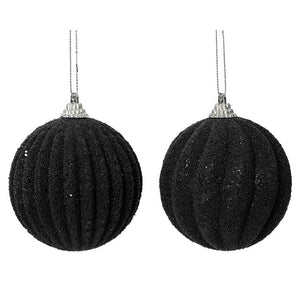 Decoris Foam Bauble with Glitter Beads in Black (Assorted Designs) image 0