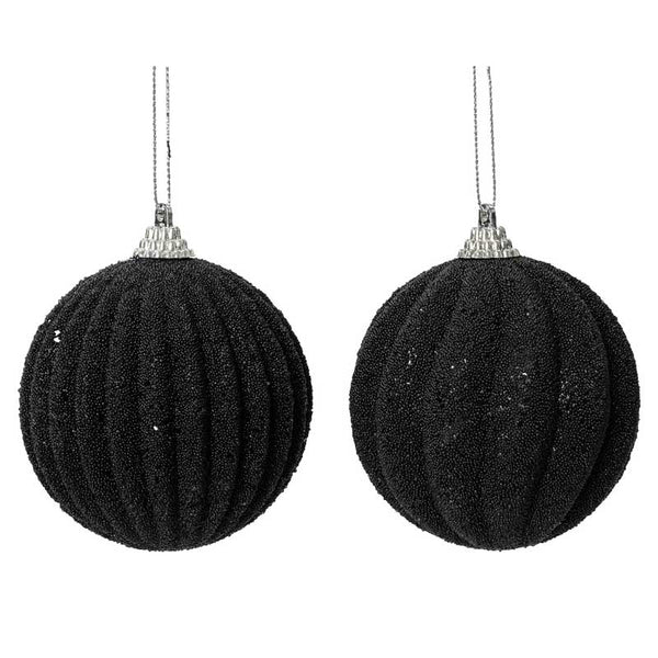 Decoris Foam Bauble with Glitter Beads in Black (Assorted Designs) image 0
