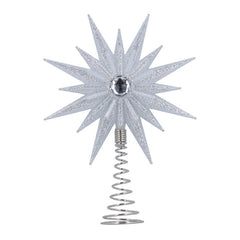 Gisela Graham Silver Glitter Starburst Tree Topper image 0
