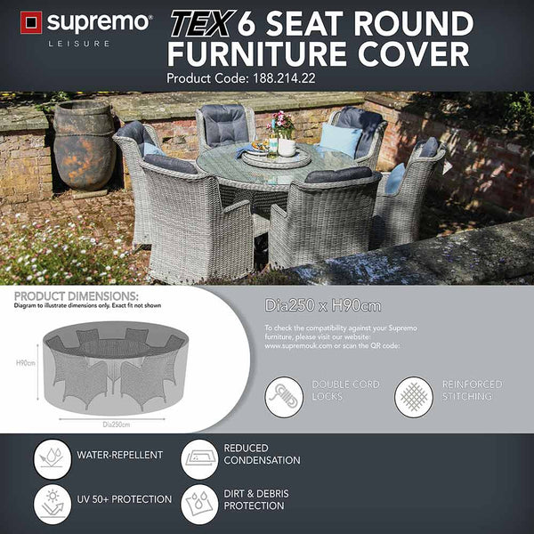 Supremo TEX Furniture Cover for 6 Seat Round Dining Set image 1