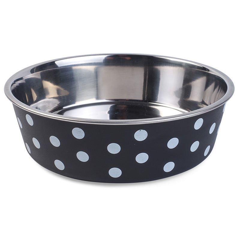 Zoon Navy Polka Bella Dog Bowl image 0