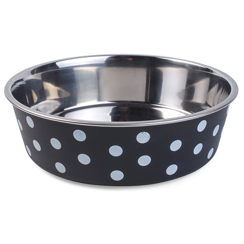 Zoon Navy Polka Bella Dog Bowl image 1