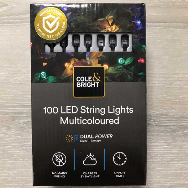 Cole & Bright Multicoloured 100 LED String Lights image 3