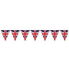Union Jack Paper Bunting with 14 Triangular Linked Flags image 0