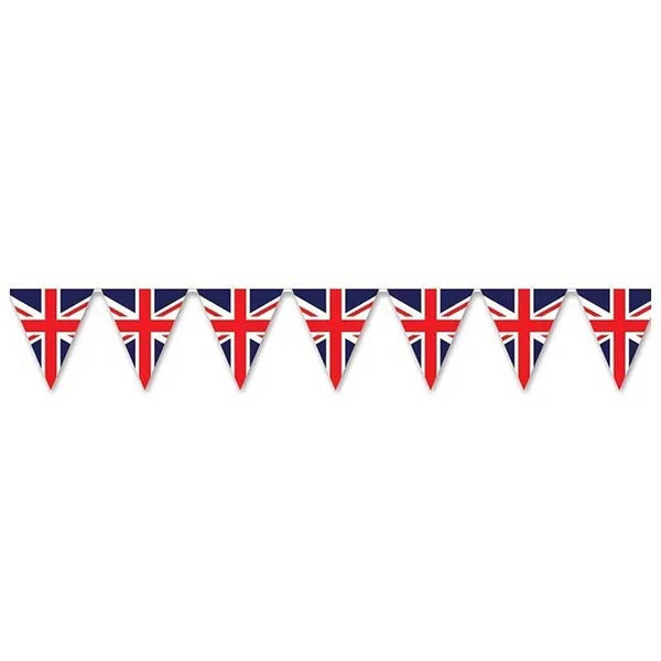 Union Jack Paper Bunting with 14 Triangular Linked Flags image 0
