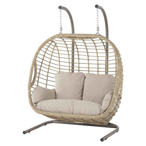 Bramblecrest Chedworth Open Weave Double Hanging Cocoon in Sandstone Rattan image 3