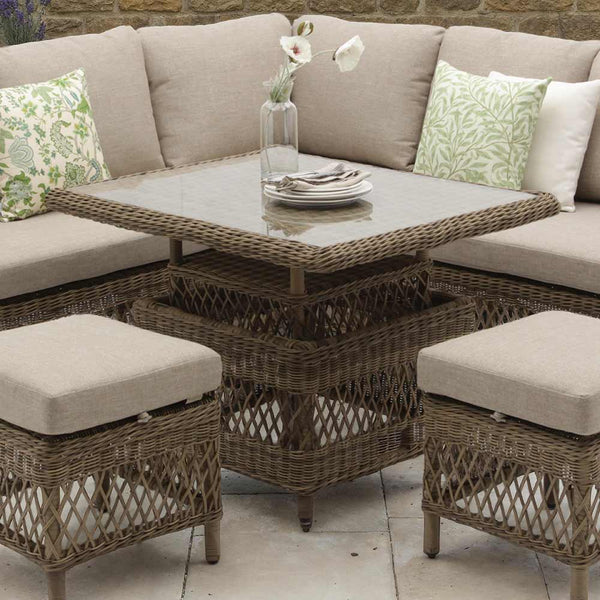 Bramblecrest RHS Rosemoor 6-Seater Mini Corner Sofa Set with Dual-Height Table image 5
