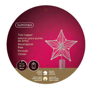 Lumineo Battery-Operated Micro LED Star Tree Topper with Silver Glitter image 2