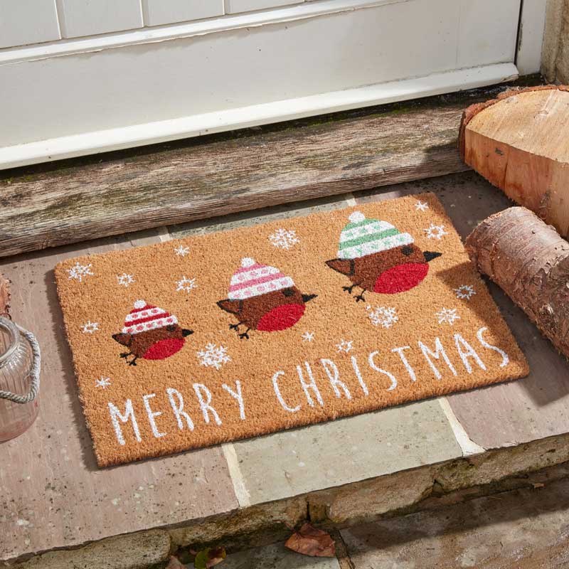Three Kings Festive Robin Doormat image 0