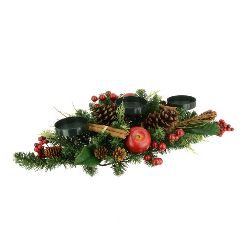Floralsilk Christmas Lodge Candle Centrepiece image 0