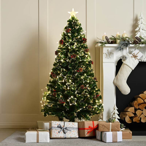Festive Dewdrop Star Fibre Optic Christmas Tree - 3ft image 0