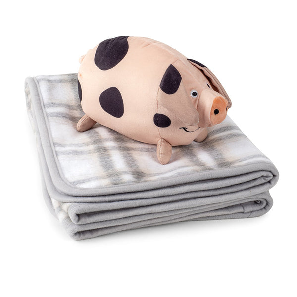 Zoon 'Pig in Blanket' Toy with Grey Comforter image 1