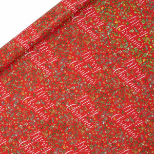 Glick Merry Christmas Foliage Gift Wrap (4m) image 0