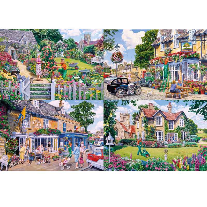 Gibsons The Gardener's Round 4 x 500 Piece Jigsaw Puzzles image 0