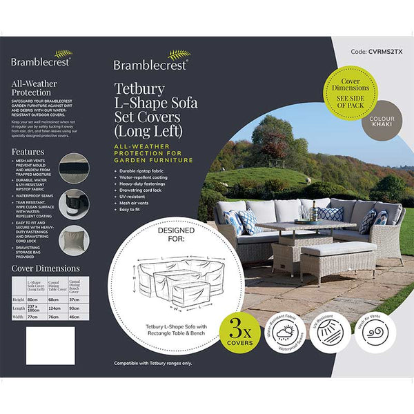 Bramblecrest Covers for Tetbury L-Shape Sofa Set, Long Left image 1