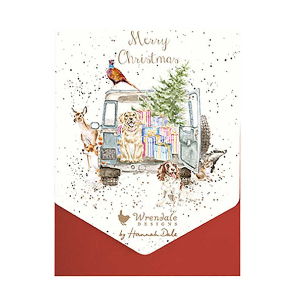 Wrendale Designs Notecard Pack - Driving Home For Christmas (Pack of 8) image 2