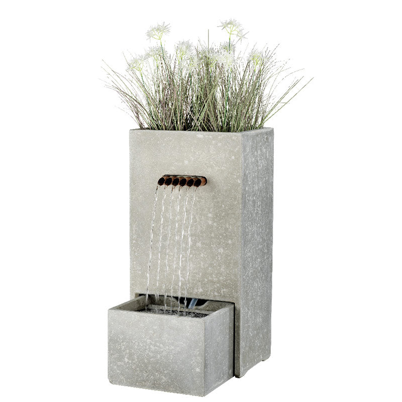 Planter Fountain Water Feature, 70cm Light Grey image 0