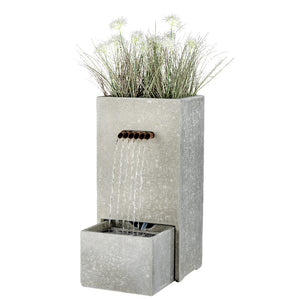 Planter Fountain Water Feature, 70cm Light Grey image 0