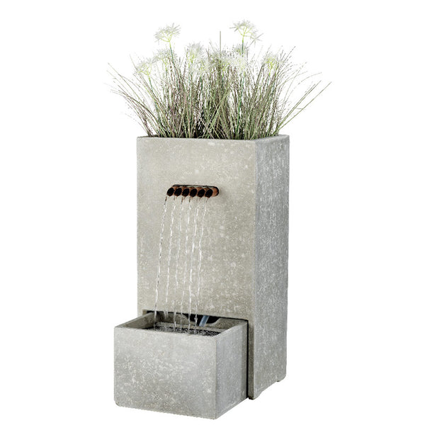 Planter Fountain Water Feature, 70cm Light Grey image 0