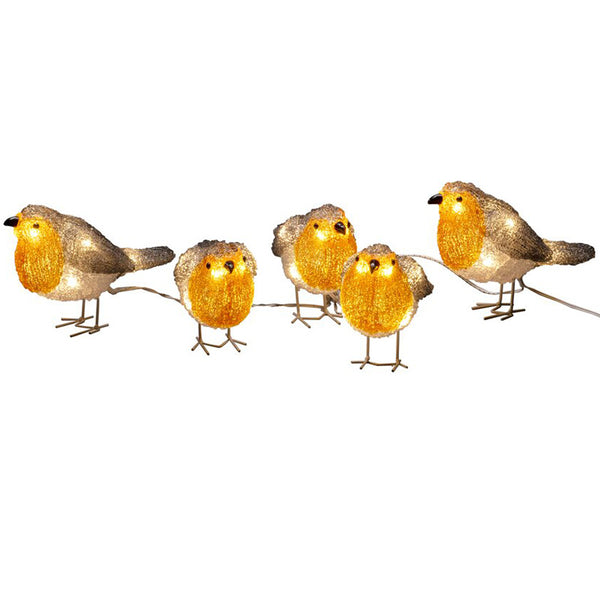 Konstsmide 5 LED Acrylic Robins image 1
