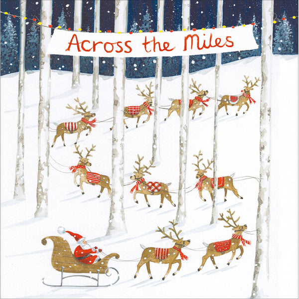 Woodmansterne Santa & Reindeer Christmas Card image 0
