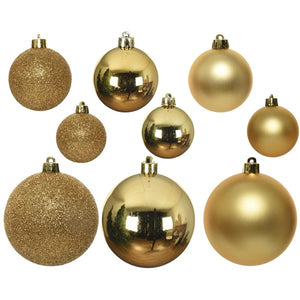 Decoris Shatterproof Baubles in Light Gold (Pack of 30) image 1